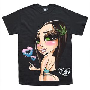 Sand Oner Black Graphic T-Shirt with Cartoon Design XXXL